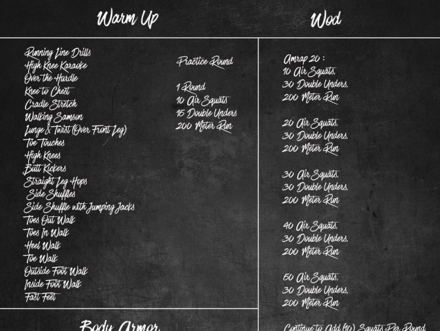 HomeWod Samedi 6 Juin