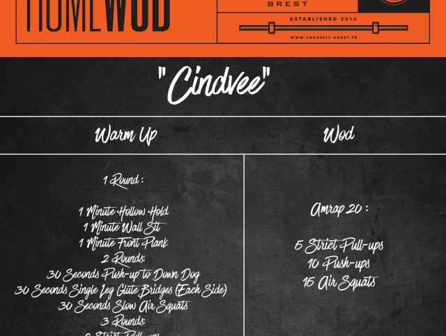 HomeWOD Vendredi 24 Avril Cindvee