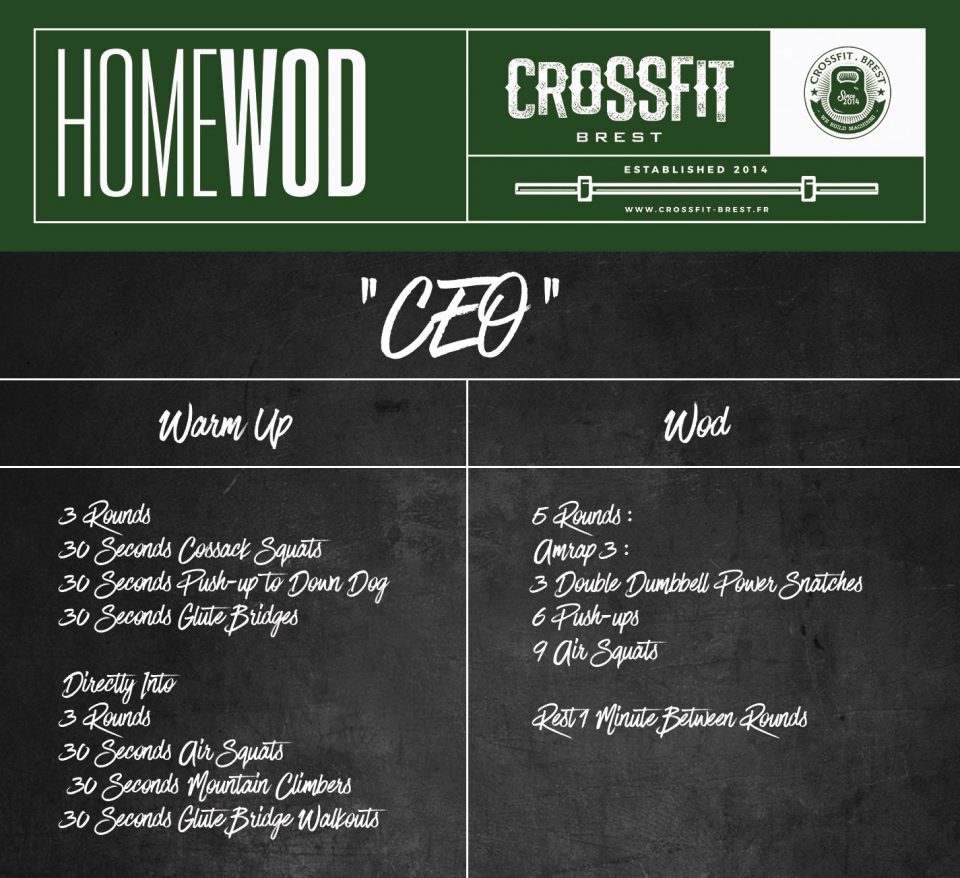 HomeWod Mercredi 20 Mai