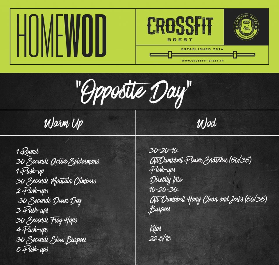 HomeWod Vendredi 5 Juin