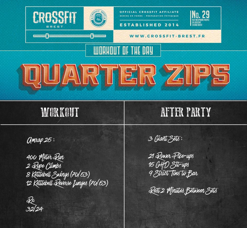 Wod du jour: Quater Zips