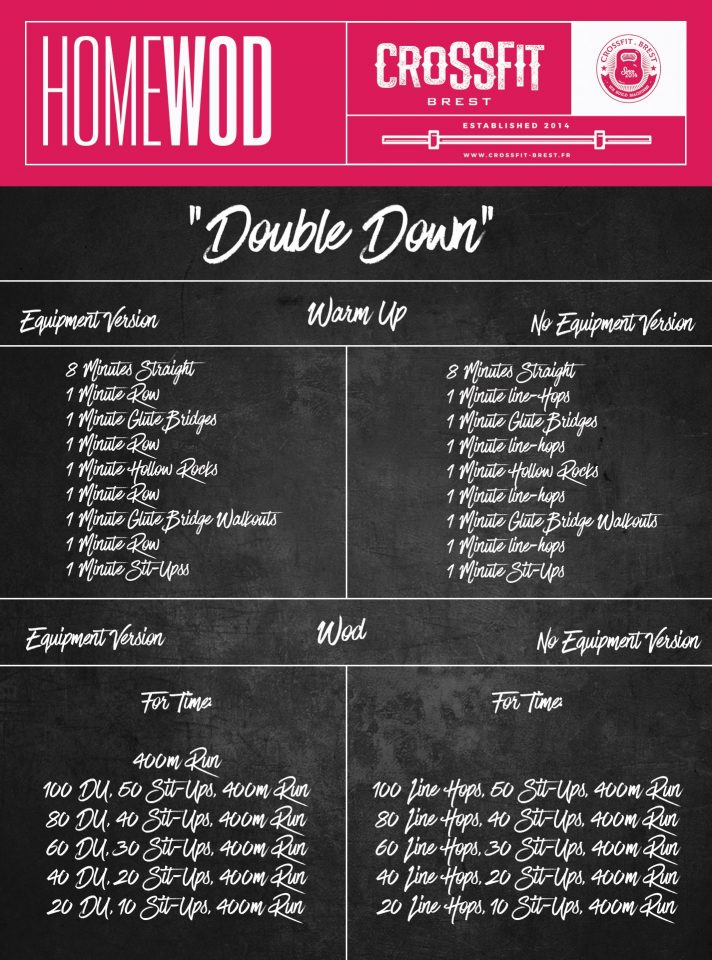 Homewod Mardi 7 Avril DOUBLE DOWN