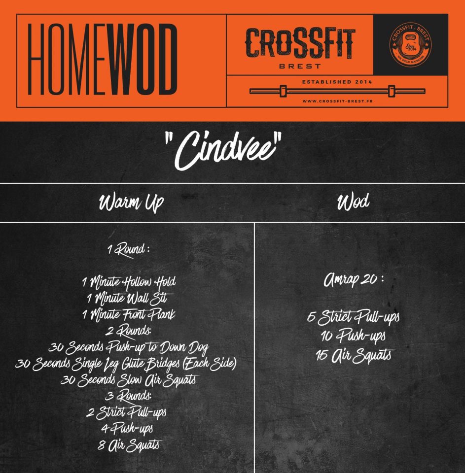 HomeWOD Vendredi 24 Avril Cindvee