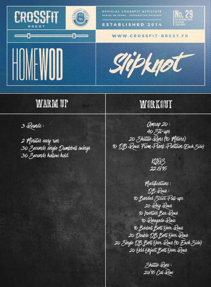 Home Gym Dimanche 1er Novembre